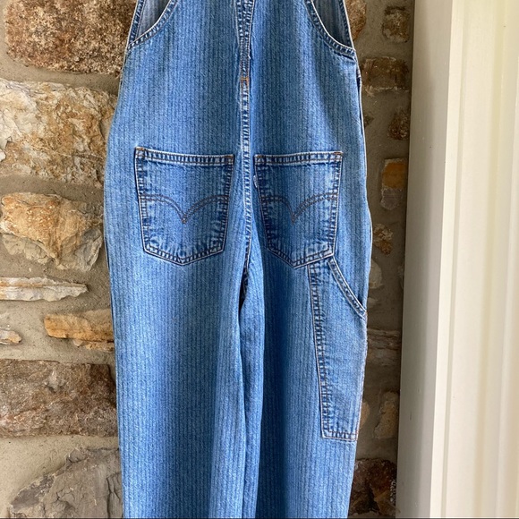 RARE 97 vintage Levi’s overalls 977 seersucker stripe small - Picture 12 of 16